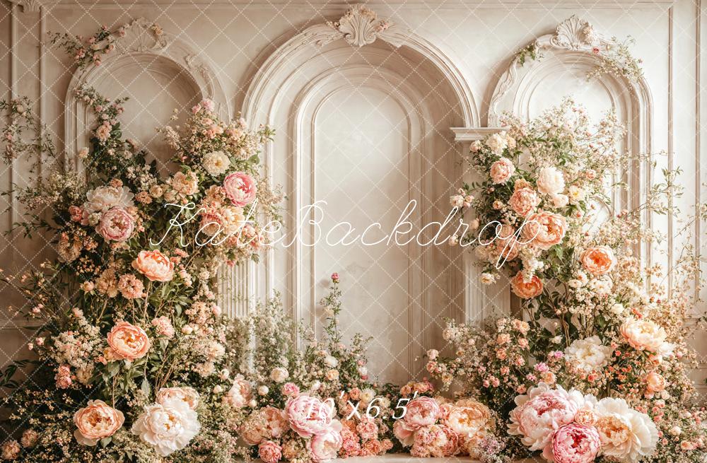 Kate Blumen Bogen Klassisch Creme Fleece Hintergrund Entworfen von Emetselch - Kate Backdrop.de