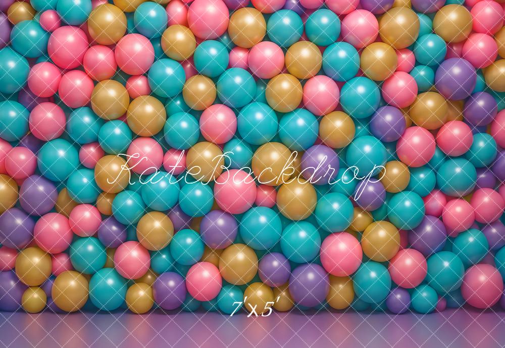 Kate Geburtstag Bunte Kugeln Pastell Hintergrund Entworfen von Ashley Paul - Kate Backdrop.de