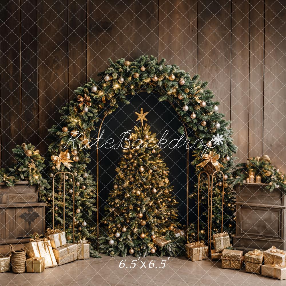 Kate Weihnachten Baum Goldene Geschenke Hintergrund Entworfen von Emetselch