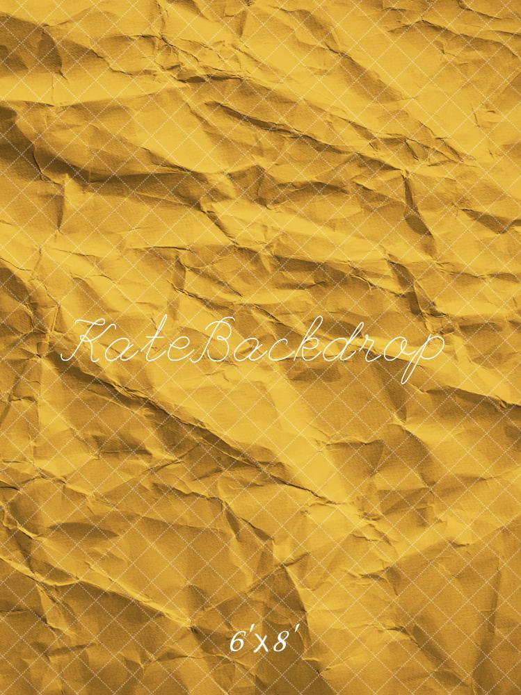 Kate Abstrakt Knitterpapier Gelb Fleece Hintergrund Entworfen von Emetselch