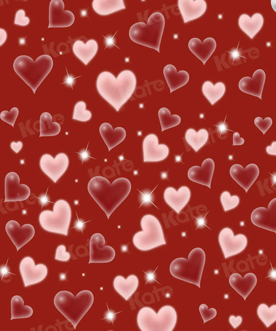 Kate 80 90's Valentinstag Hintergrund Rot Süßes Herz Liebe für Fotografie - Kate Backdrop.de