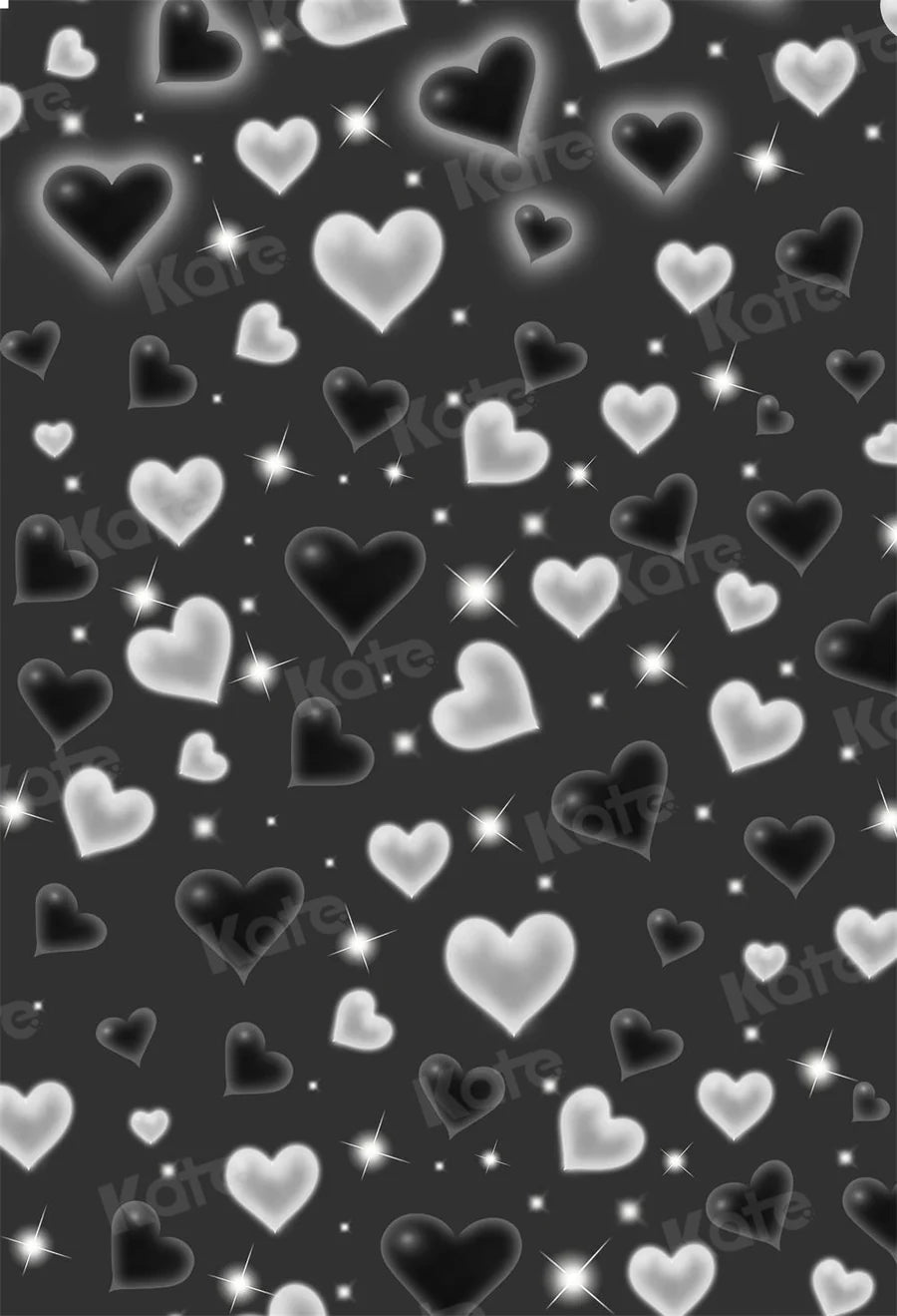 Kate 80 90's Schwarzer Valentinstag Hintergrund Süßes Herz für Fotografie - Kate Backdrop.de