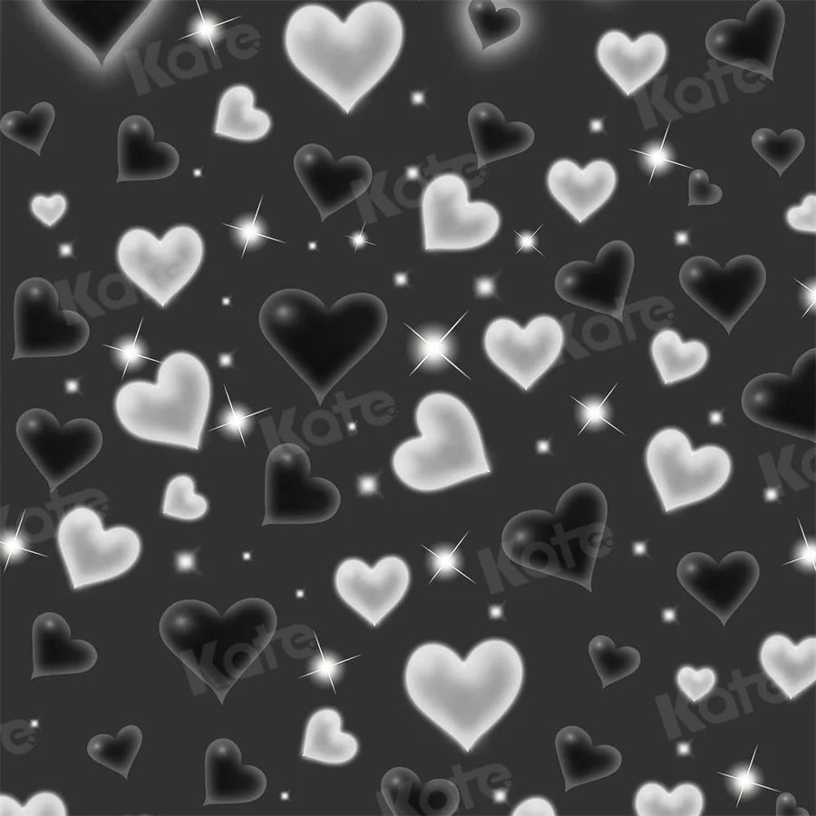 Kate 80 90's Schwarzer Valentinstag Hintergrund Süßes Herz für Fotografie - Kate Backdrop.de