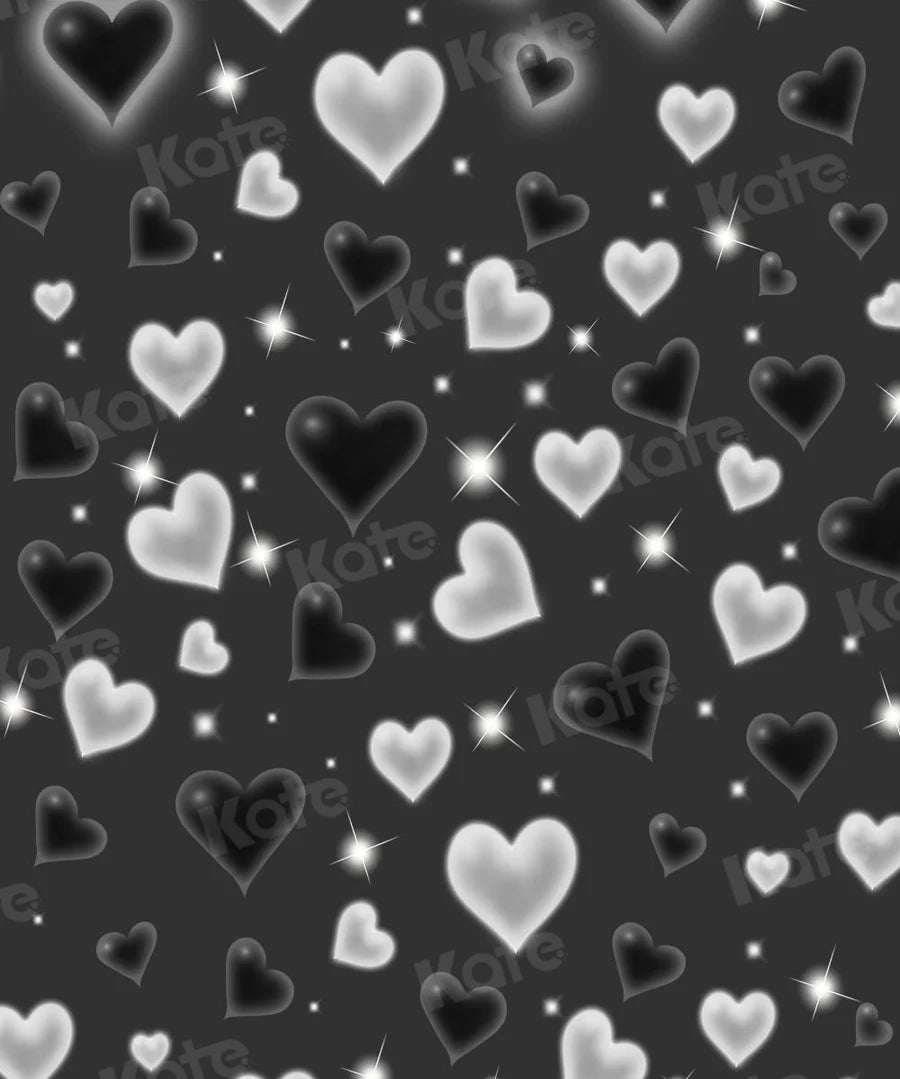 Kate 80 90's Schwarzer Valentinstag Hintergrund Süßes Herz für Fotografie - Kate Backdrop.de