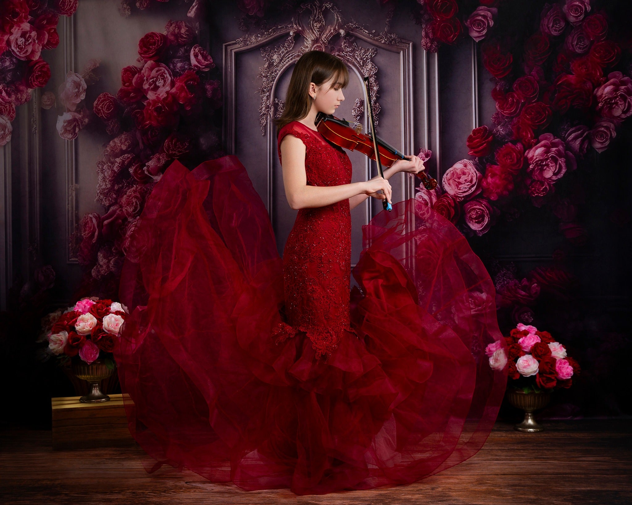 Kate Romantische Rose Floral Vintage Wand Hintergrund für Fotografie - Kate Backdrop.de