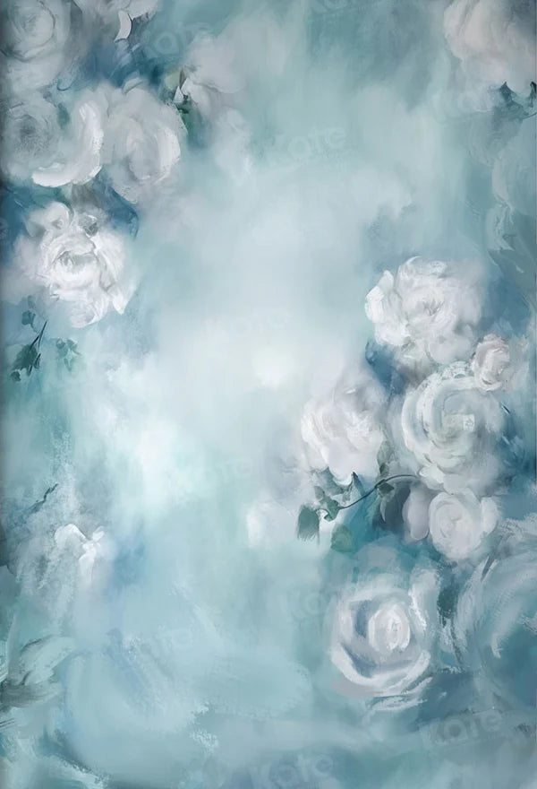 Kate Fine Art Weißer Traum Blumen Hintergrund entworfen von GQ - Kate Backdrop.de