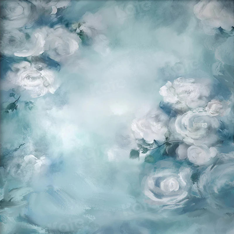 Kate Fine Art Weißer Traum Blumen Hintergrund entworfen von GQ - Kate Backdrop.de