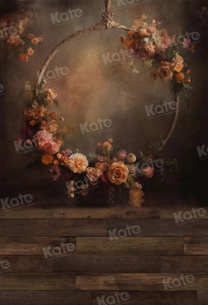 Kate Floral Arch Holzboden Hintergrund für Fotografie