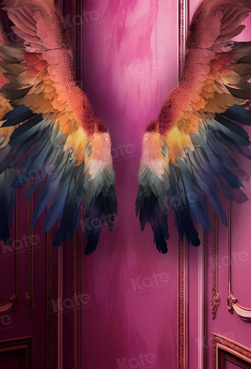 Kate Fine Art Fantasy Schöne Flügel Rosa Wand Hintergrund für Fotografie