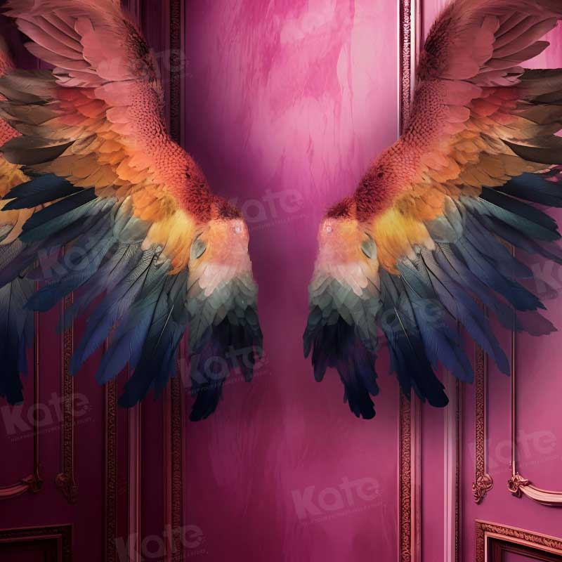 Kate Fine Art Fantasy Schöne Flügel Rosa Wand Hintergrund für Fotografie
