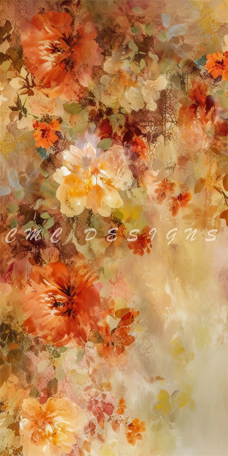 Kate Herbst Grunge Sweep Blumen Hintergrund von Candice Compton