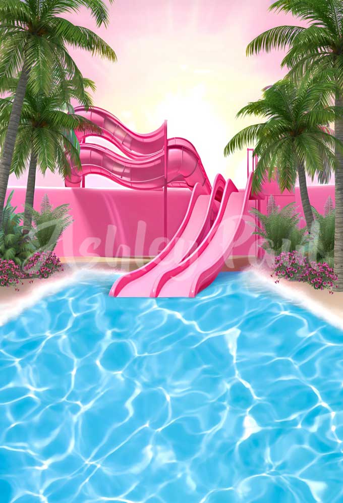 Kate Sommer Wasserrutsche Pool Hintergrund von Ashley Paul