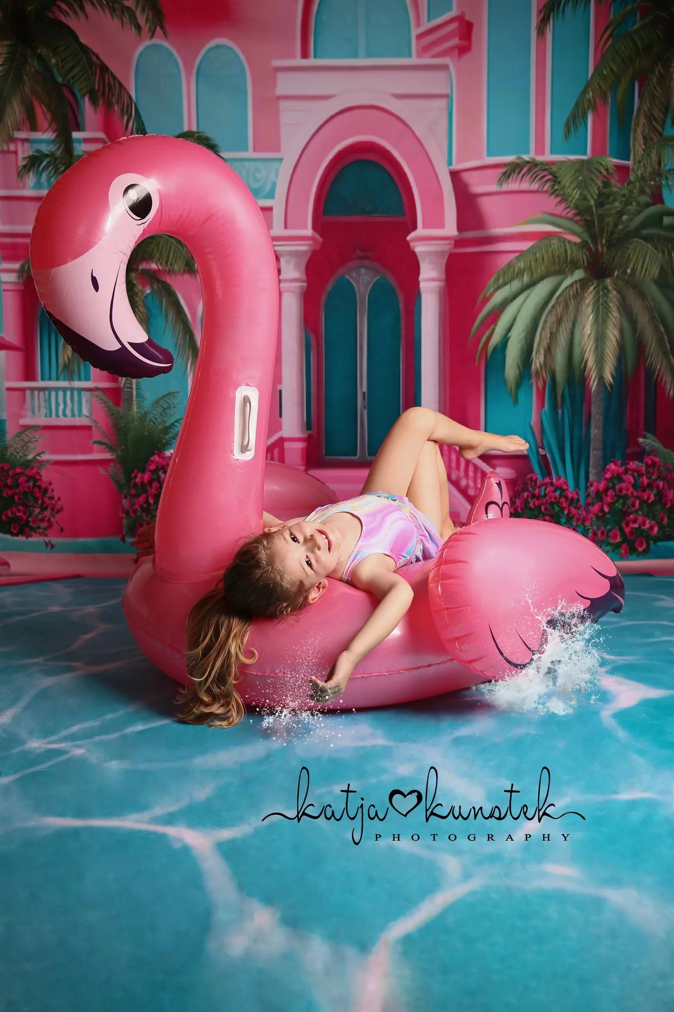 Kate Sommer Pool Party Dolly Traum Fleece Hintergrund Entworfen von Ashley Paul - Kate Backdrop.de