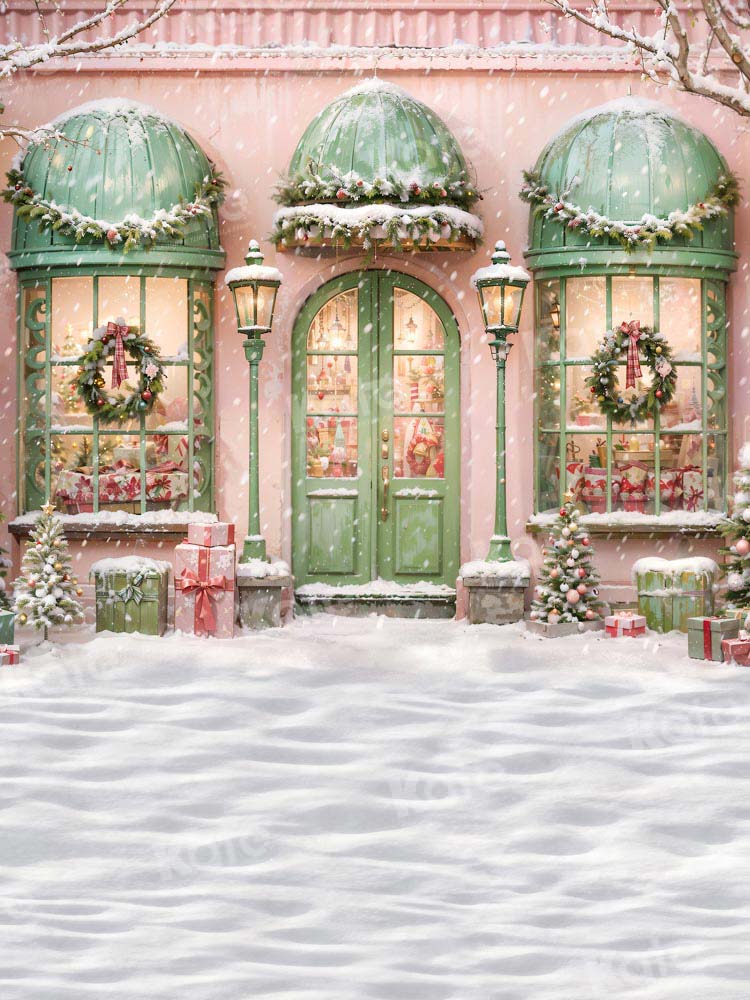 Kate Weihnachten Rosa Store Schnee Boden Hintergrund von Chain Photography - Kate Backdrop.de