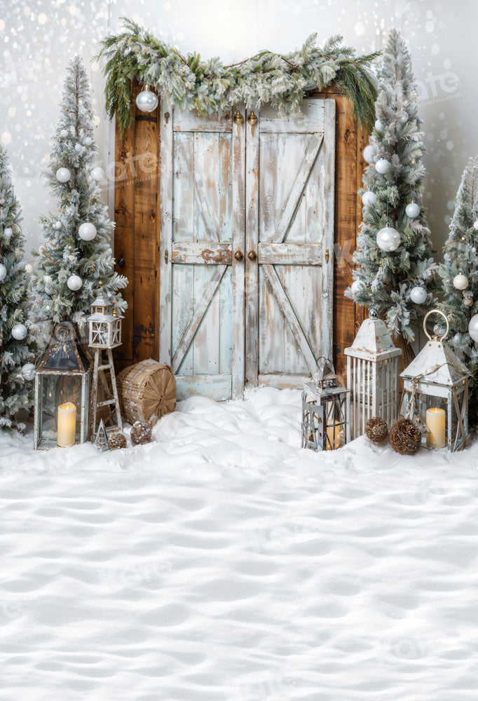 Kate Weihnachten Tür Baum Schnee Hintergrund von Emetselch