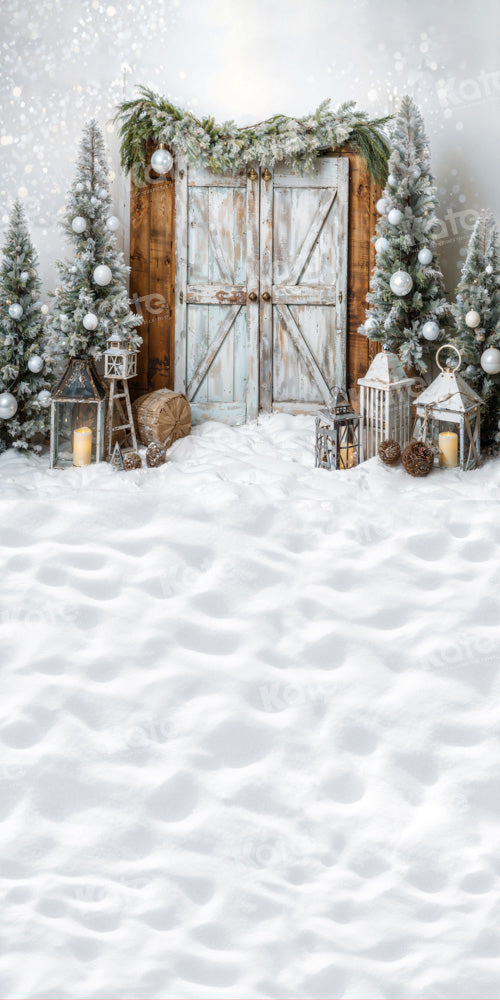 Kate Weihnachten Tür Baum Schnee Hintergrund von Emetselch - Kate Backdrop.de