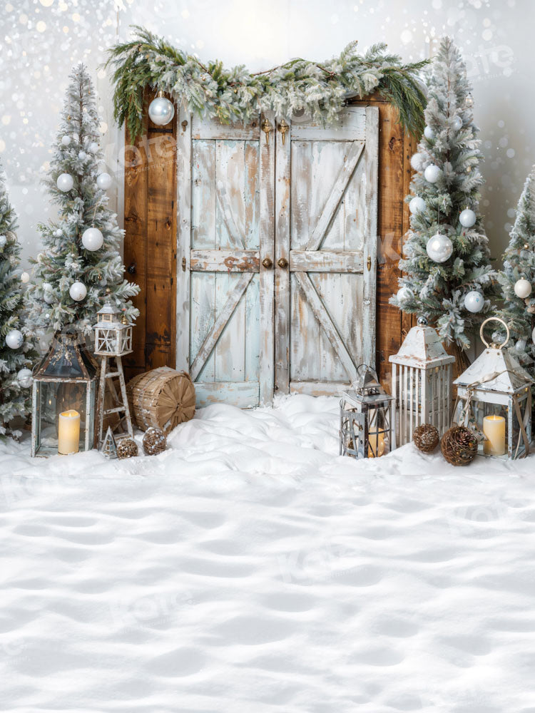 Kate Weihnachten Tür Baum Schnee Hintergrund von Emetselch - Kate Backdrop.de
