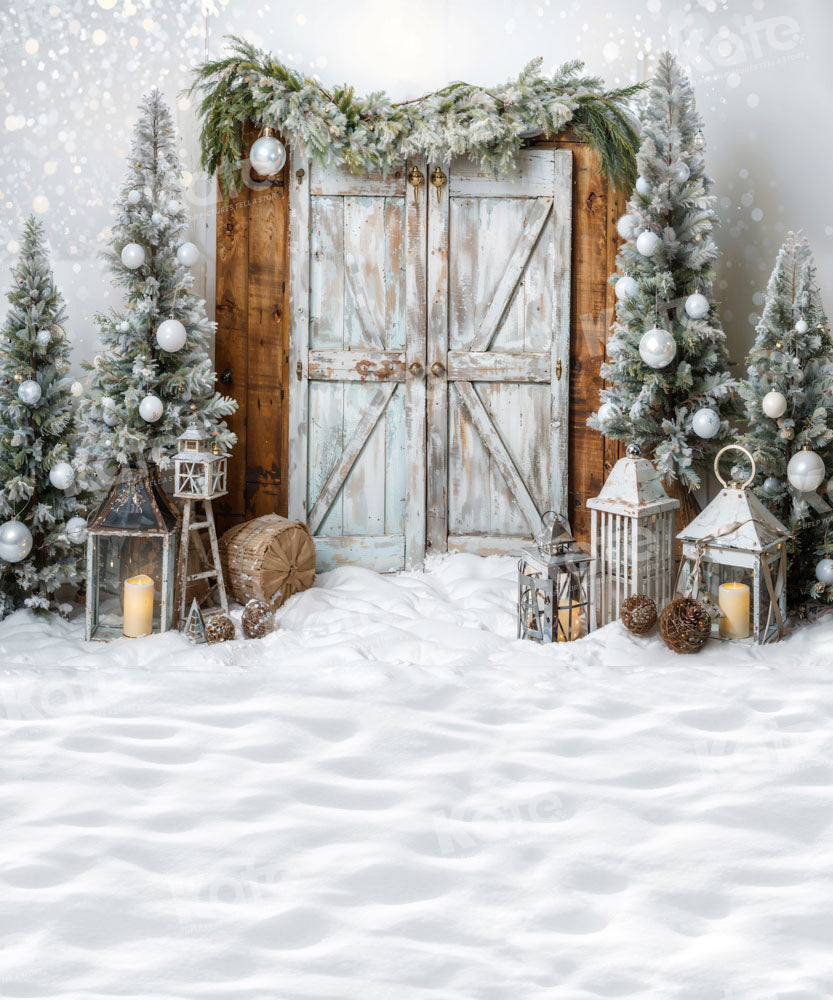 Kate Weihnachten Tür Baum Schnee Hintergrund von Emetselch - Kate Backdrop.de