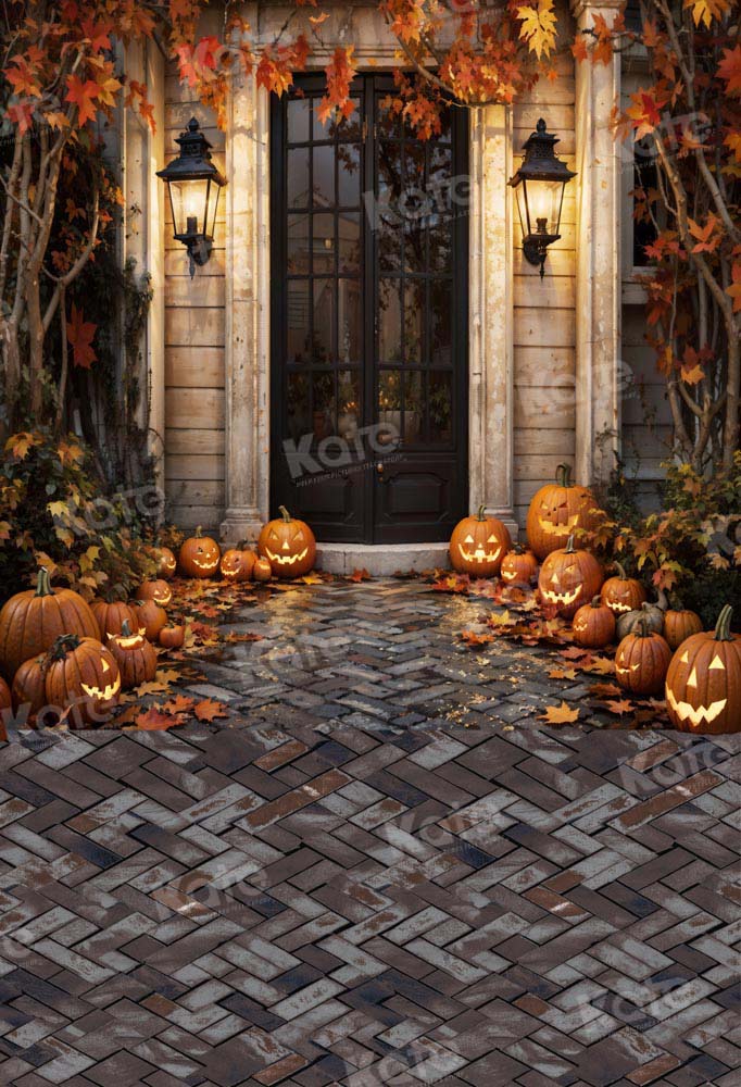 Kate Herbst Ahornblatt Kürbis Halloween Hintergrund von Emetselch - Kate Backdrop.de