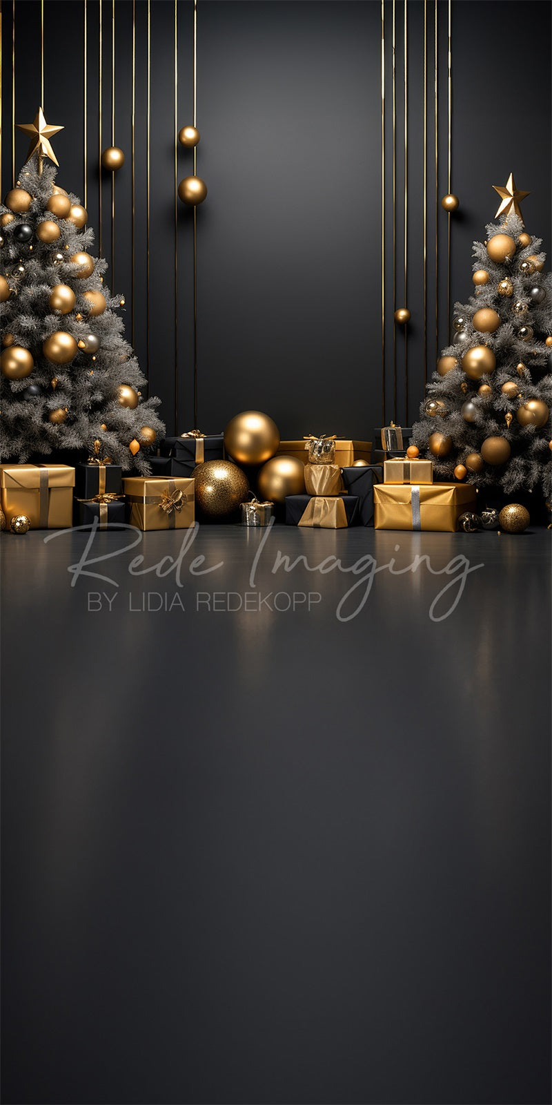 Kate Kombibackdrop Dunkle Weihnachten Hintergrund für Fotografie von Lidia Redekopp
