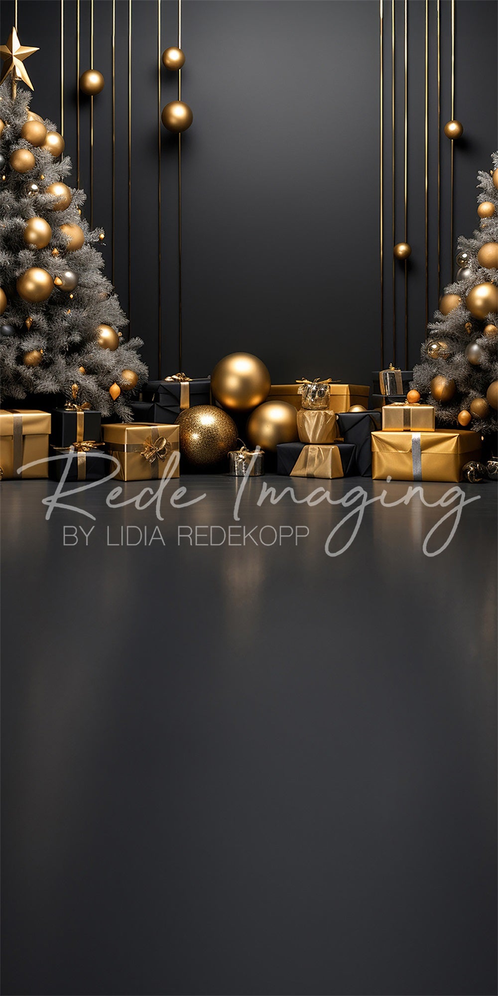 Kate Kombibackdrop Dunkle Weihnachten Hintergrund für Fotografie von Lidia Redekopp - Kate Backdrop.de