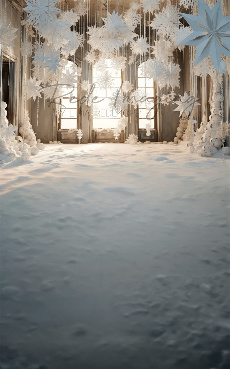 Kate Kombibackdrop Papier Schneeflocke Zimmer Hintergrund von Lidia Redekopp