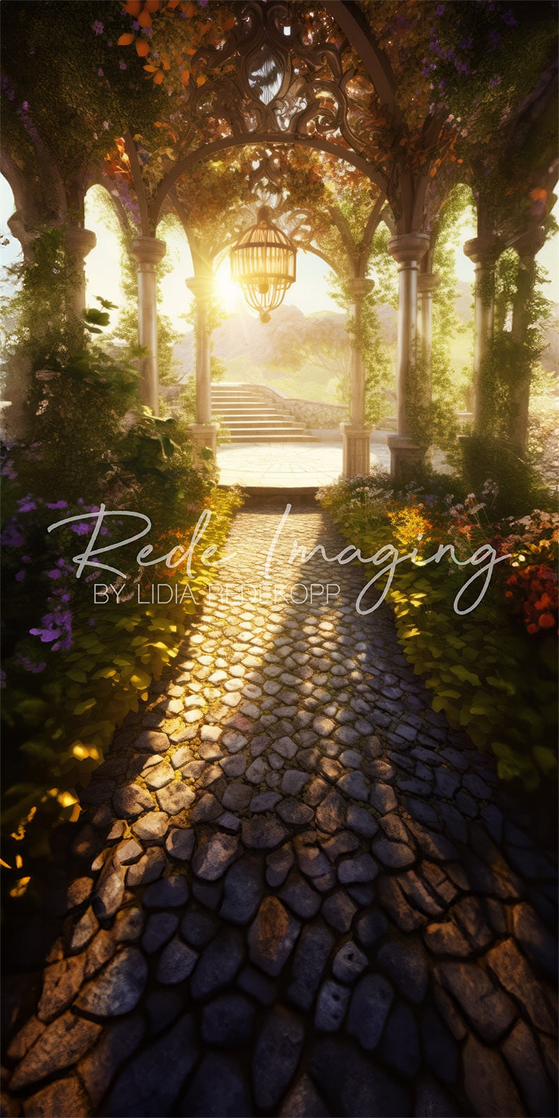 Kate Kombibackdrop Sommer Afterlife Garten Sonnenuntergang Hintergrund von Lidia Redekopp - Kate Backdrop.de