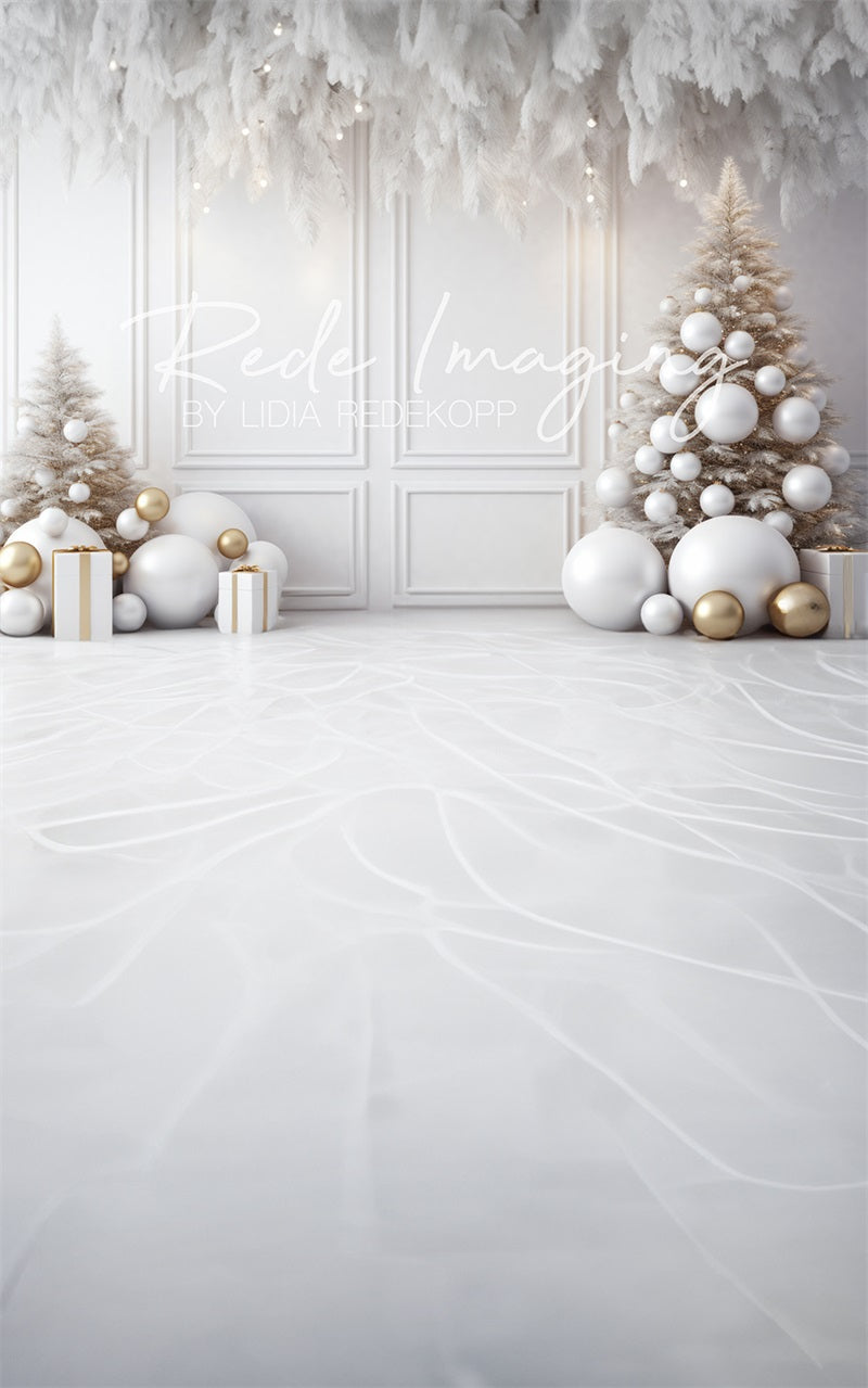 Kate Kombibackdrop Weihnachten Weiße Wand Feder Hintergrund von Lidia Redekopp - Kate Backdrop.de