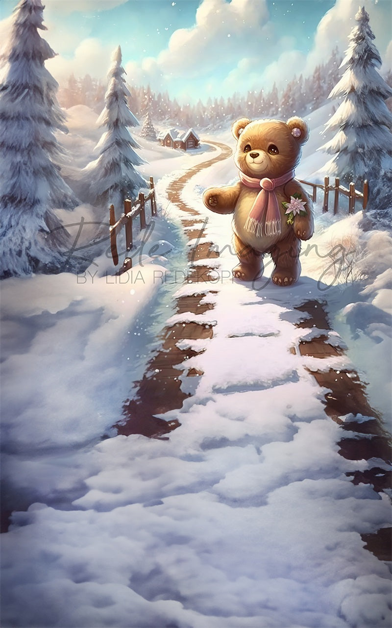 Kate Kombibackdrop Weihnachten Teddy Hintergrund von Lidia Redekopp