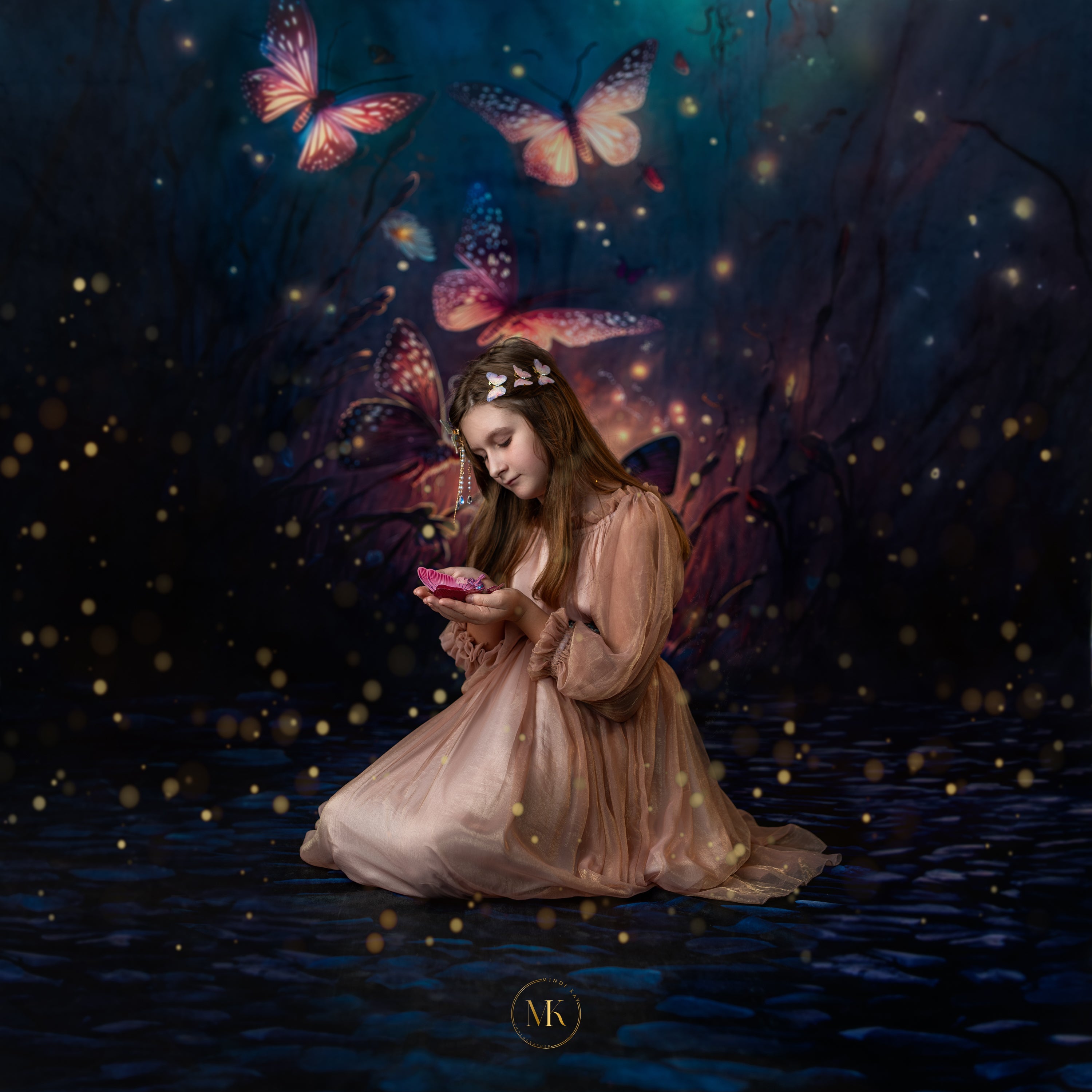 Kate Kombibackdrop Magische Schmetterlinge Hintergrund von Lidia Redekopp