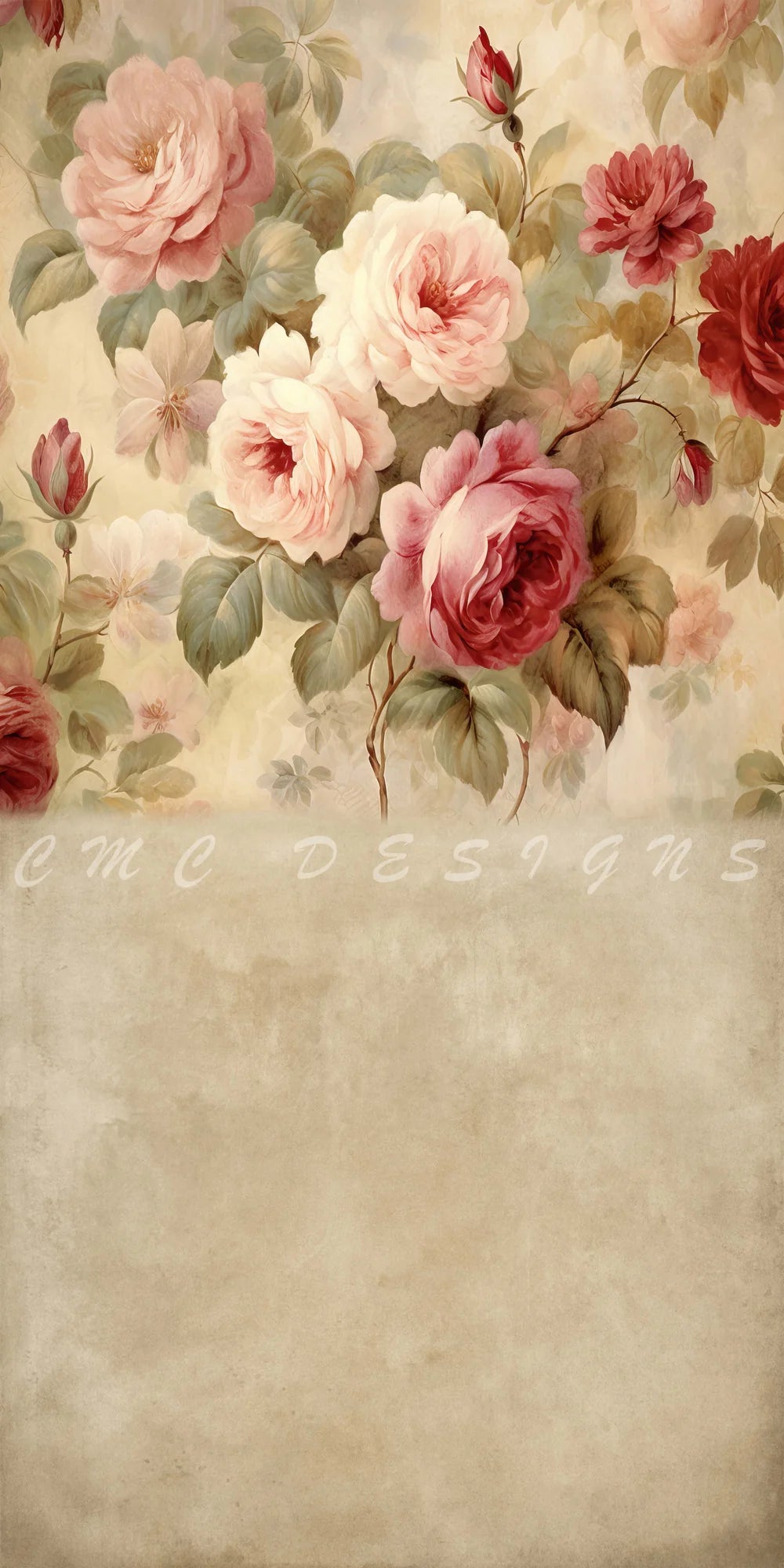 Kate Kombibackdrop Fine Art Vintage Rose Hintergrund von Candice Compton