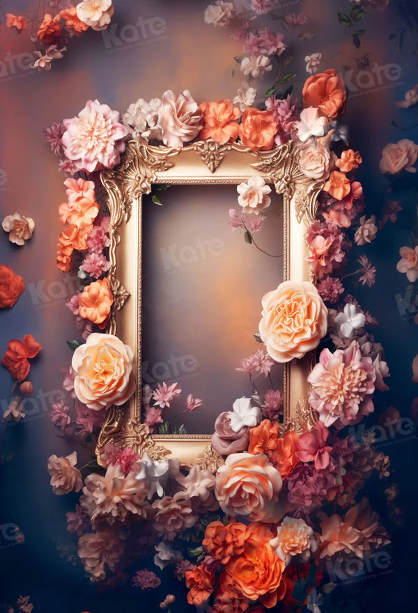 Kate Fine Art Red Floral Photo Frame Hintergrund von Emetselch - Kate Backdrop.de