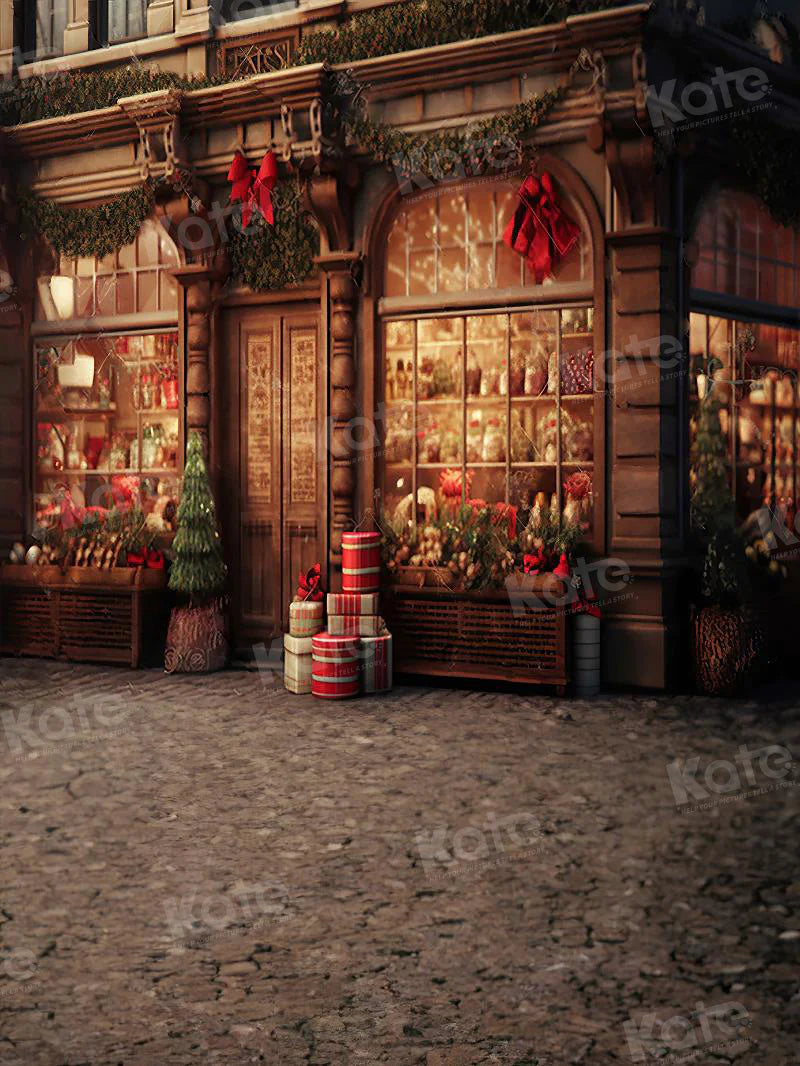 Kate Weihnachten Street Corner Store Hintergrund für die Fotografie - Kate Backdrop.de