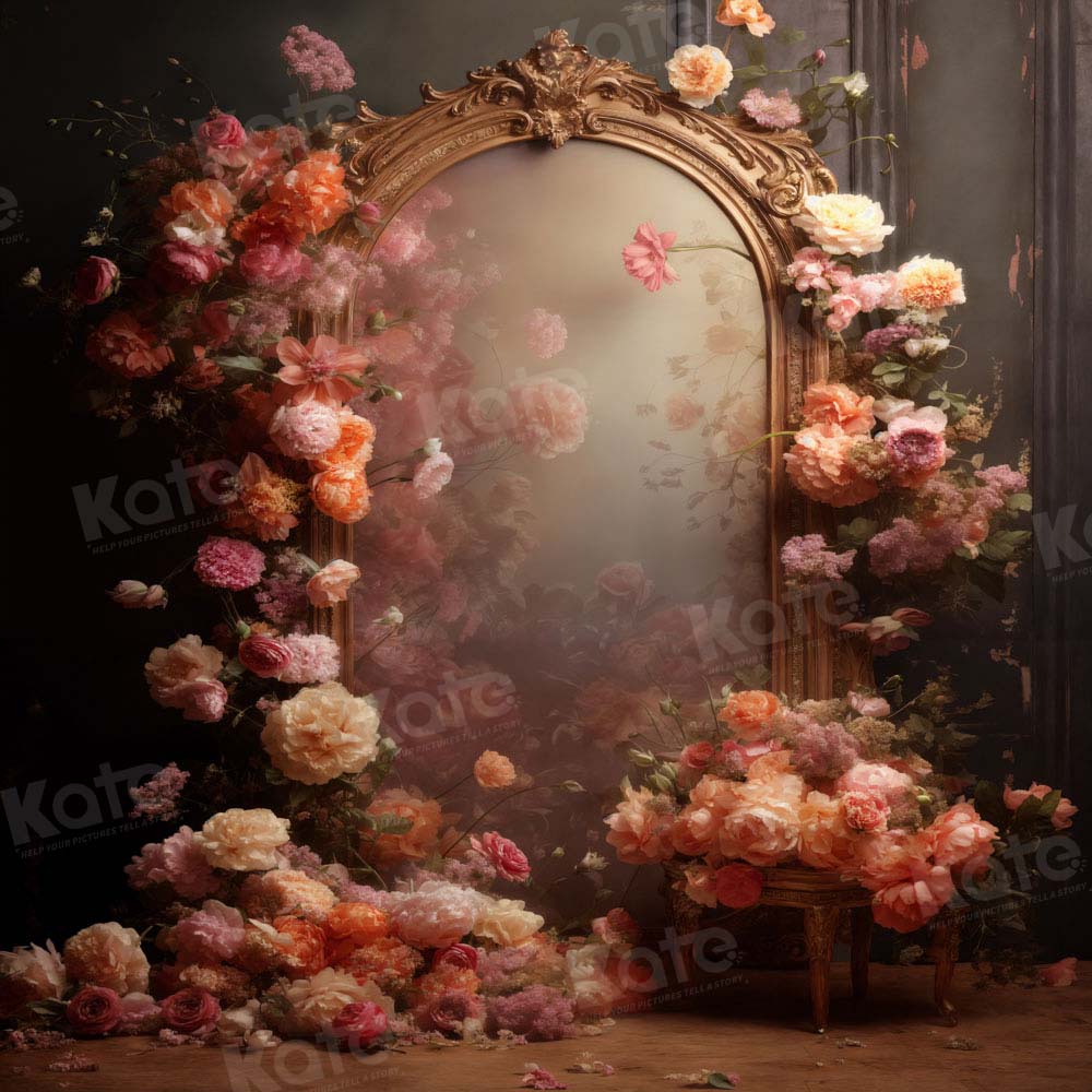 ⚡Blitzangebote #1-Kate Rosa Blumenspiegel Hintergrund - Kate Backdrop.de
