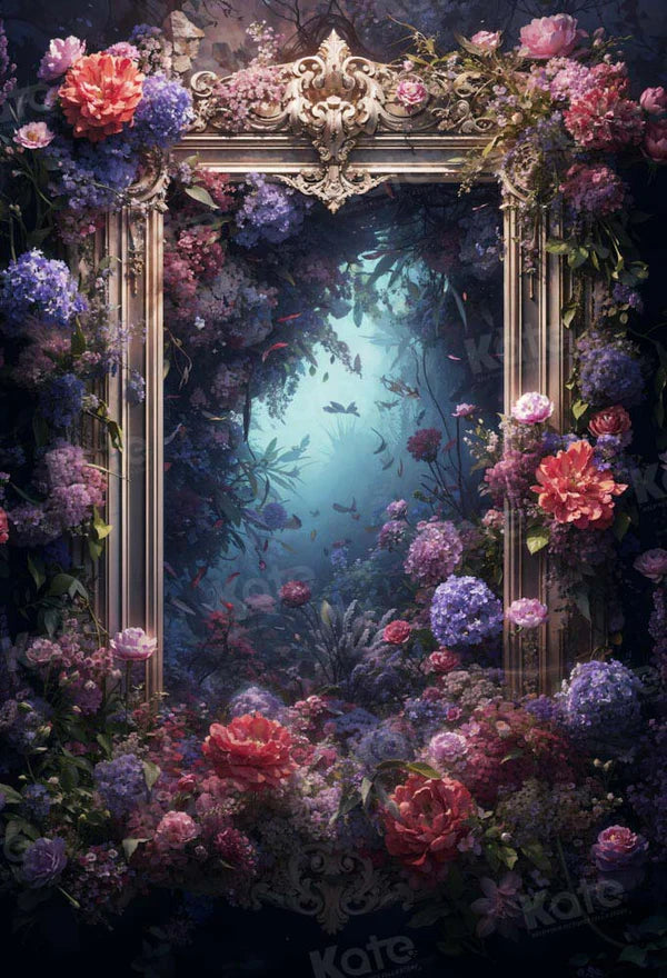 Kate Blauer Blumen-Spiegel Hintergrund Entworfen von Chain Photography