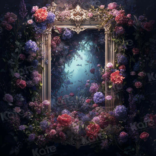 Kate Blauer Blumen-Spiegel Hintergrund Entworfen von Chain Photography