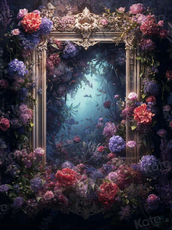 Kate Blauer Blumen-Spiegel Hintergrund Entworfen von Chain Photography