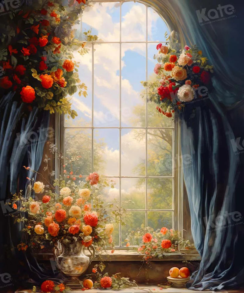 Kate Valentine Blume Bogen Fenster Hintergrund von GQ - Kate Backdrop.de