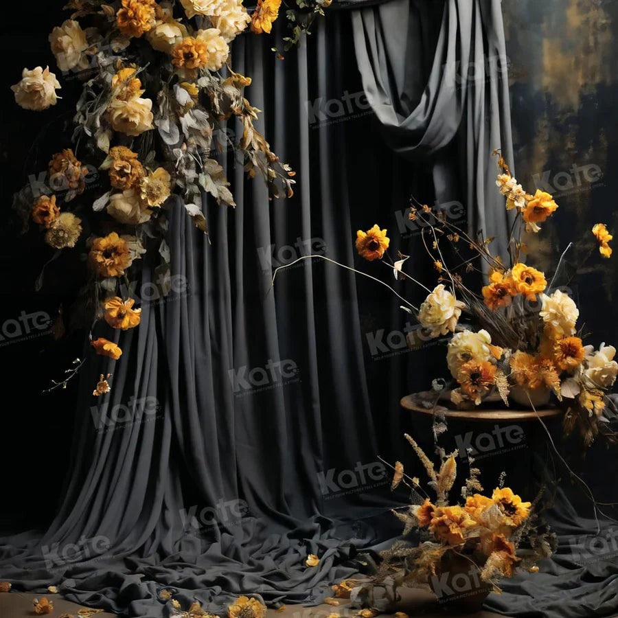 Super sale-D Kate Kunstvoller gelber Blumenvorhang als Hintergrund von Chain Photography