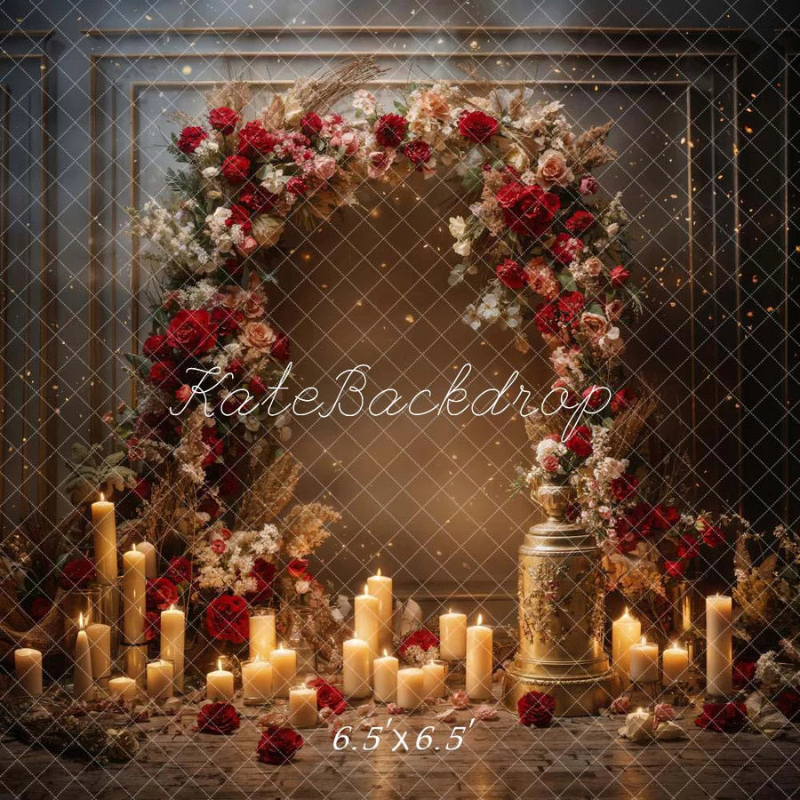 Kate Valentinstag Blumen Kerze Wandhintergrund von Chain Photography - Kate Backdrop.de