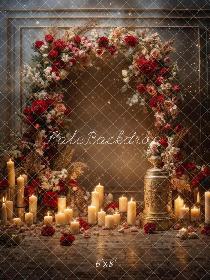 Kate Valentinstag Blumen Kerze Wandhintergrund von Chain Photography - Kate Backdrop.de