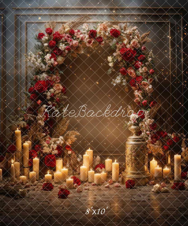 Kate Valentinstag Blumen Kerze Wandhintergrund von Chain Photography - Kate Backdrop.de
