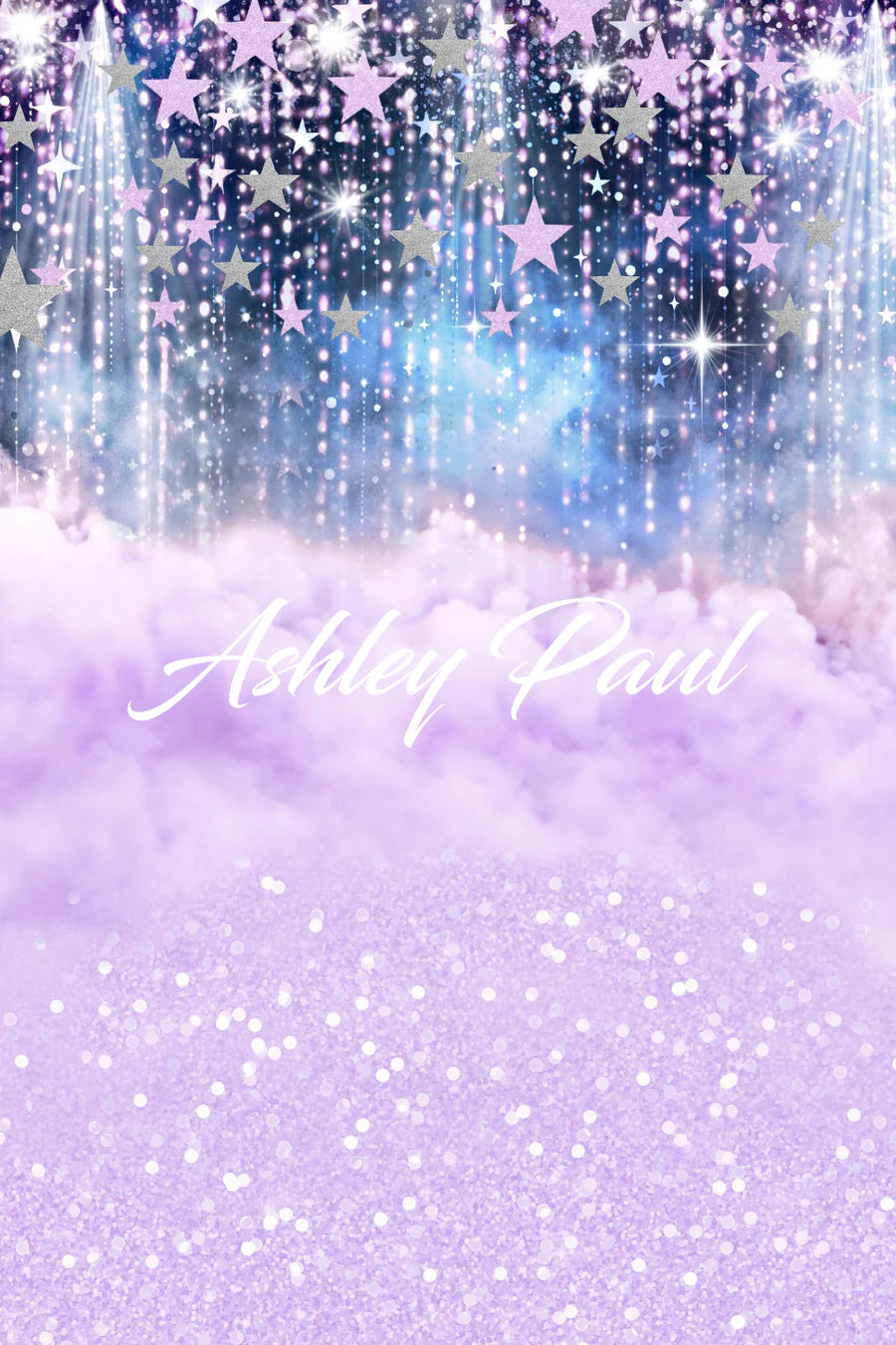 Kate Lila Sterne Wolken Geburtstag Hintergrundbild von Ashley Paul - Kate Backdrop.de