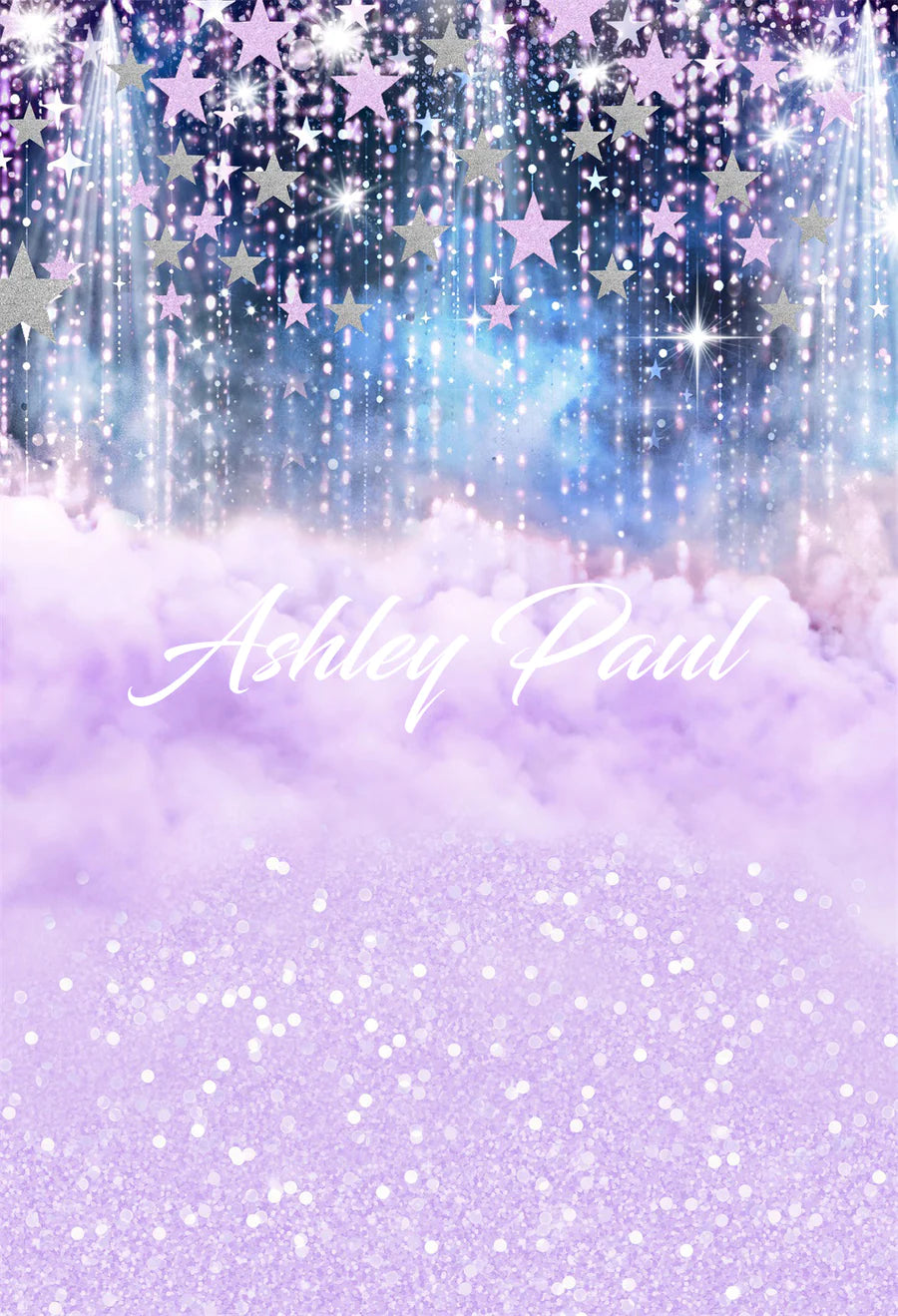 Kate Lila Sterne Wolken Geburtstag Hintergrundbild von Ashley Paul - Kate Backdrop.de