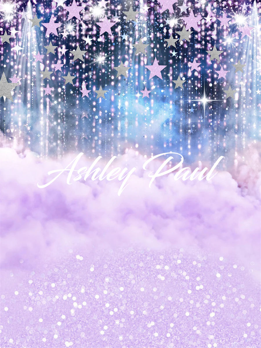 Kate Lila Sterne Wolken Geburtstag Hintergrundbild von Ashley Paul - Kate Backdrop.de