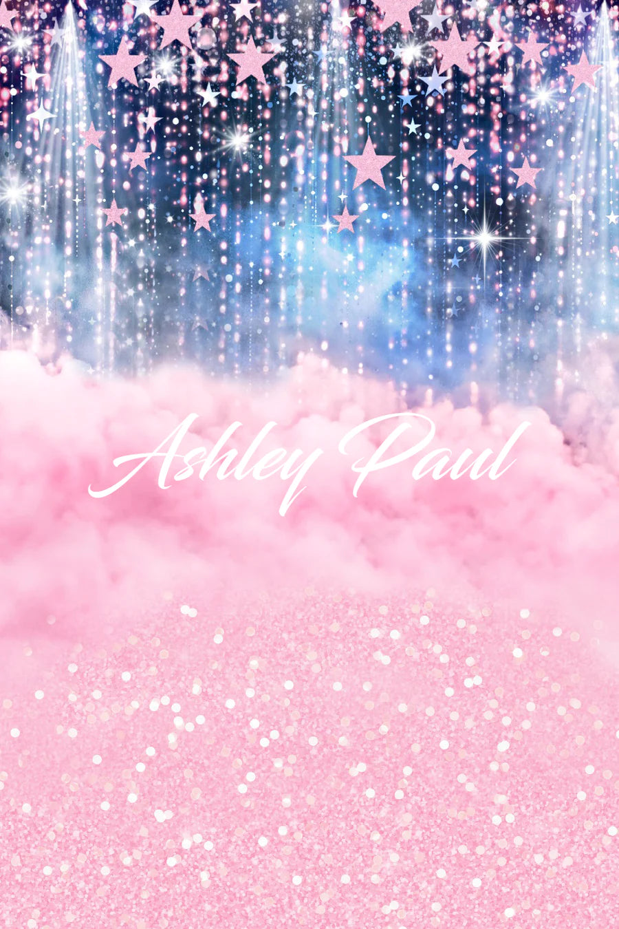 Kate Rosa Sterne Wolken Geburtstag Hintergrund von Ashley Paul - Kate Backdrop.de
