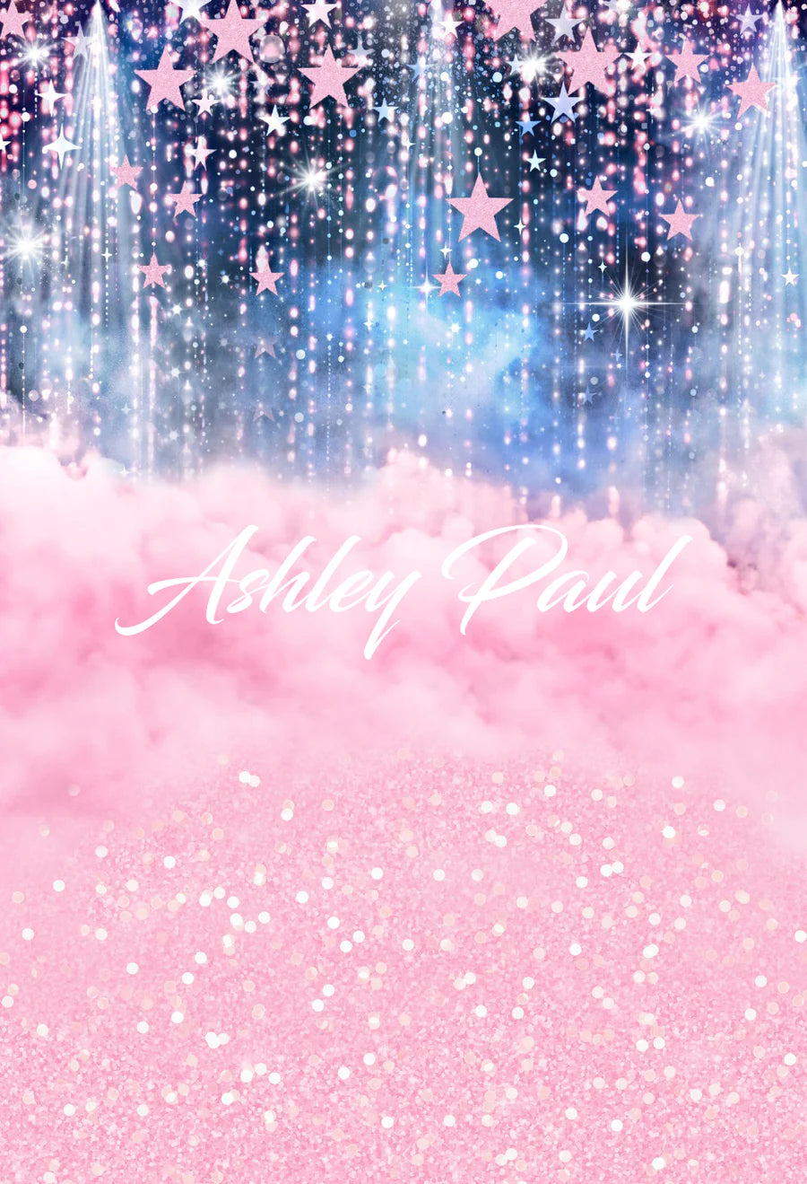 Kate Rosa Sterne Wolken Geburtstag Hintergrund von Ashley Paul - Kate Backdrop.de