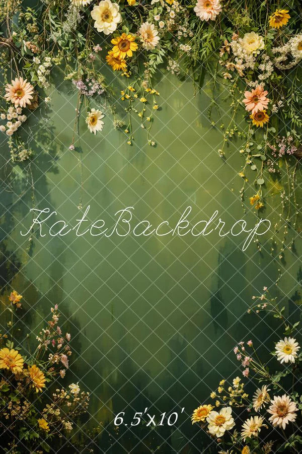 Kate Frühling Abstrakte Grüne Blume Hintergrund von Chain Photography
