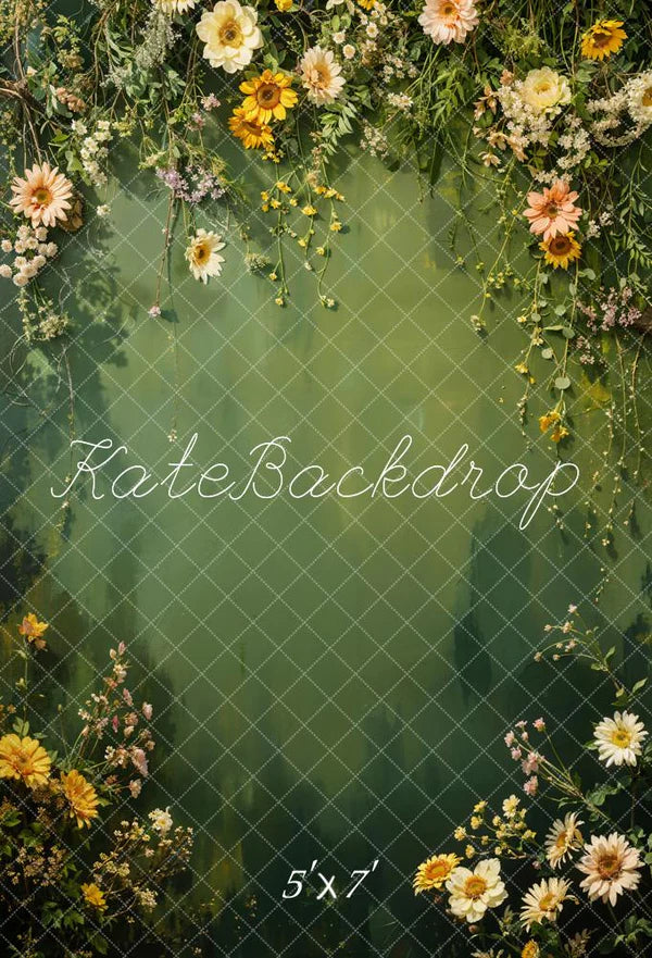 Kate Frühling Abstrakte Grüne Blume Hintergrund von Chain Photography