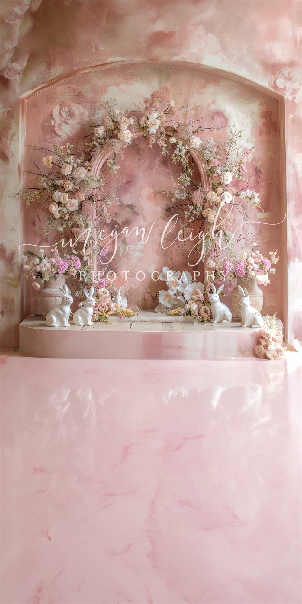 Kate Fegen Sie den Pink Bunny Arch Hintergründe Entworfen von Megan Leigh Photography - Kate Backdrop.de